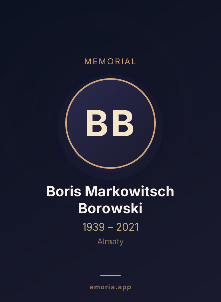 Memorial portrait of Boris Markowitsch Borowski