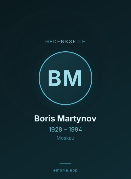 Gedenkportrait von Boris Martynov