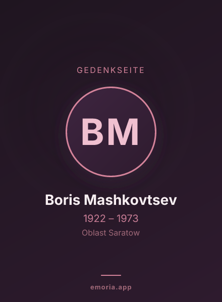 Gedenkportrait von Boris Mashkovtsev