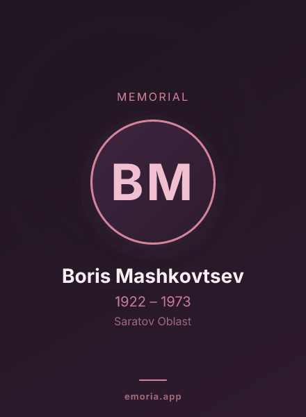 Memorial portrait of Boris Mashkovtsev