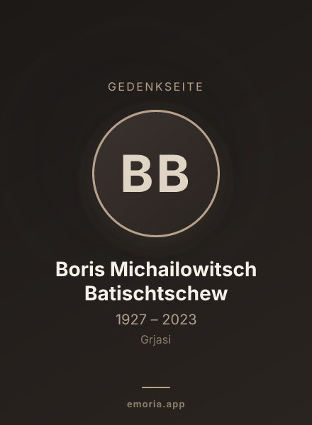 Gedenkportrait von Boris Michailowitsch Batischtschew