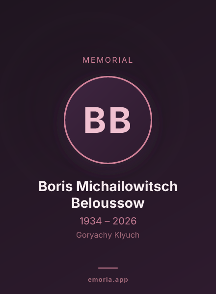 Memorial portrait of Boris Michailowitsch Beloussow