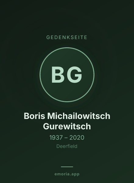 Gedenkportrait von Boris Michailowitsch Gurewitsch