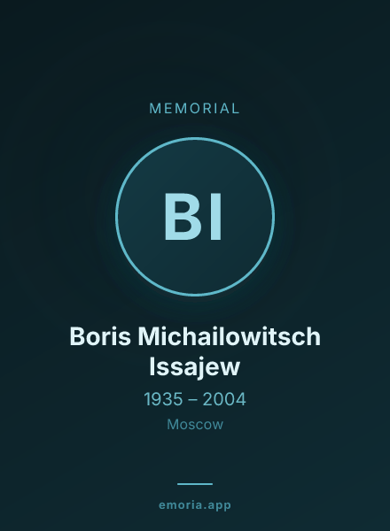 Memorial portrait of Boris Michailowitsch Issajew