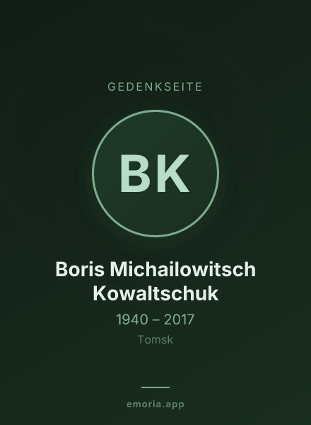 Gedenkportrait von Boris Michailowitsch Kowaltschuk