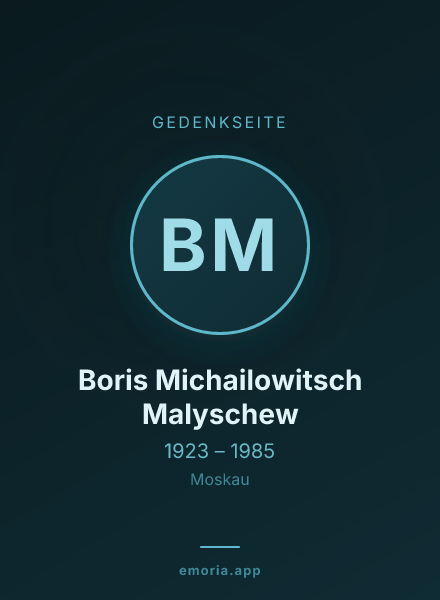 Gedenkportrait von Boris Michailowitsch Malyschew