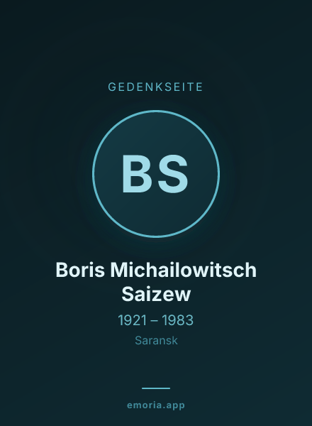 Gedenkportrait von Boris Michailowitsch Saizew