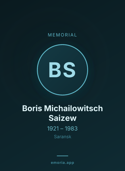 Memorial portrait of Boris Michailowitsch Saizew