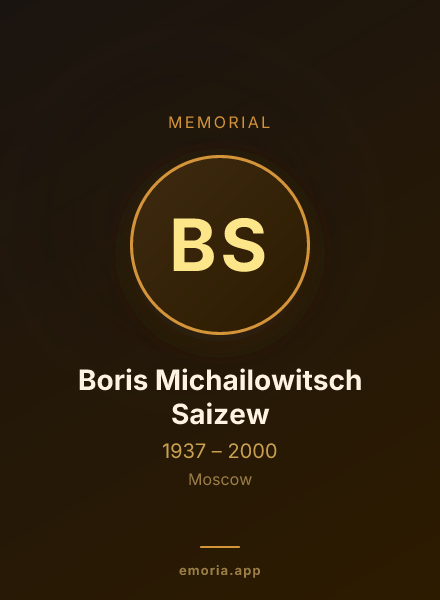 Memorial portrait of Boris Michailowitsch Saizew
