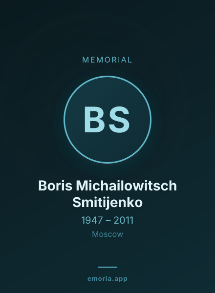 Memorial portrait of Boris Michailowitsch Smitijenko