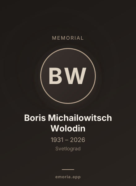 Memorial portrait of Boris Michailowitsch Wolodin