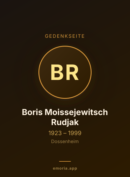 Gedenkportrait von Boris Moissejewitsch Rudjak