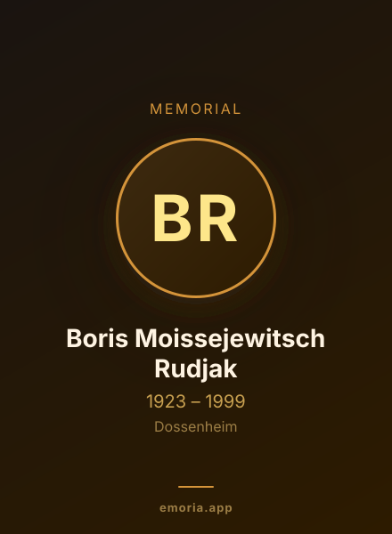 Memorial portrait of Boris Moissejewitsch Rudjak