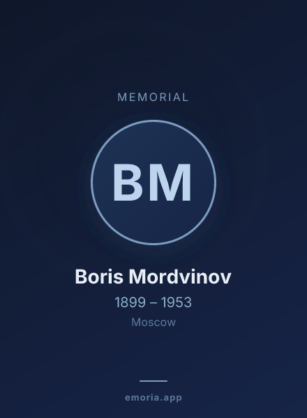 Memorial portrait of Boris Mordvinov