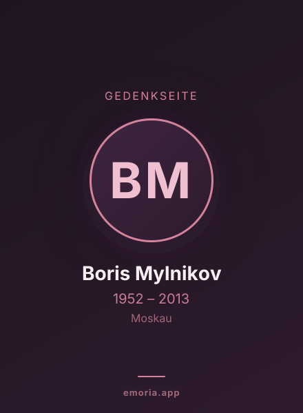 Gedenkportrait von Boris Mylnikov