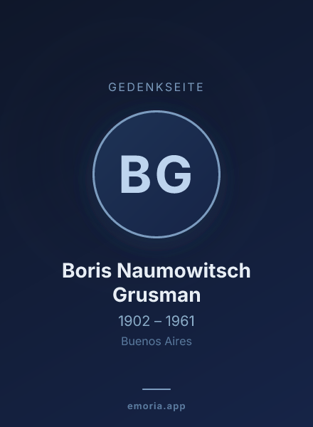 Gedenkportrait von Boris Naumowitsch Grusman