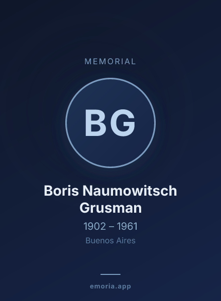 Memorial portrait of Boris Naumowitsch Grusman