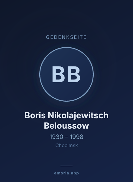 Gedenkportrait von Boris Nikolajewitsch Beloussow