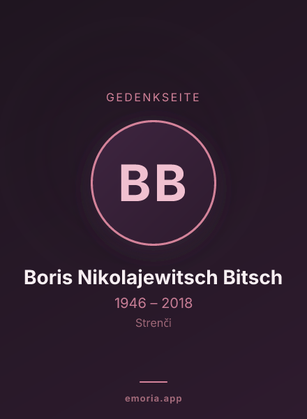 Gedenkportrait von Boris Nikolajewitsch Bitsch