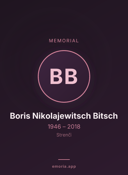Memorial portrait of Boris Nikolajewitsch Bitsch