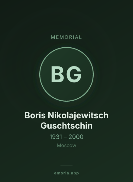 Memorial portrait of Boris Nikolajewitsch Guschtschin