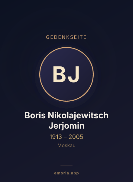 Gedenkportrait von Boris Nikolajewitsch Jerjomin