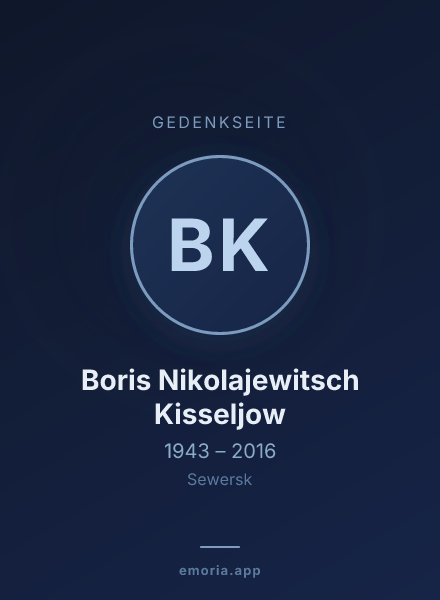 Gedenkportrait von Boris Nikolajewitsch Kisseljow