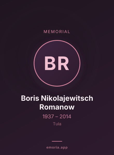 Memorial portrait of Boris Nikolajewitsch Romanow