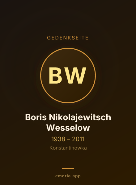 Gedenkportrait von Boris Nikolajewitsch Wesselow