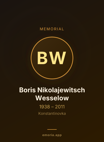 Memorial portrait of Boris Nikolajewitsch Wesselow