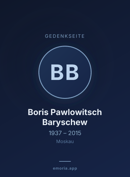 Gedenkportrait von Boris Pawlowitsch Baryschew