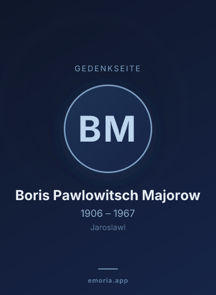 Gedenkportrait von Boris Pawlowitsch Majorow