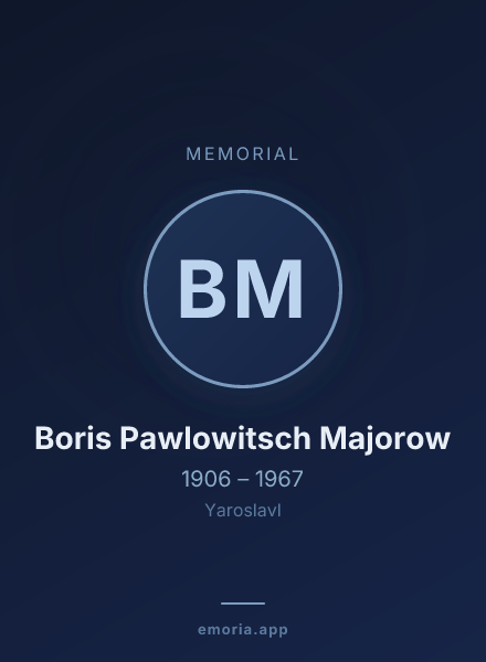 Memorial portrait of Boris Pawlowitsch Majorow