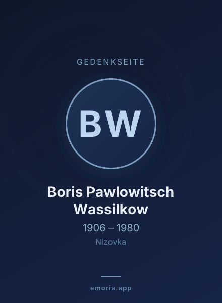 Gedenkportrait von Boris Pawlowitsch Wassilkow