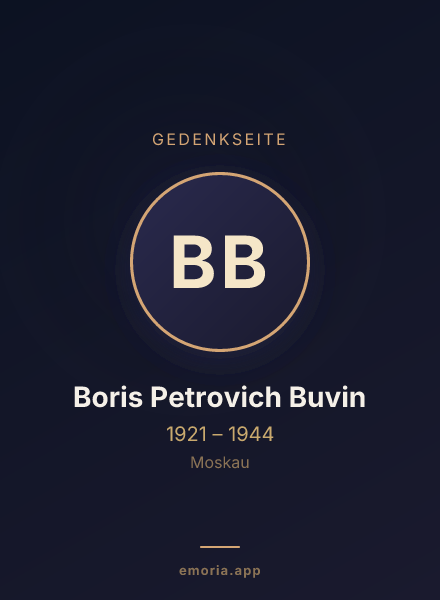 Gedenkportrait von Boris Petrovich Buvin