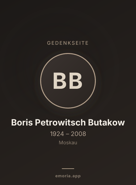Gedenkportrait von Boris Petrowitsch Butakow