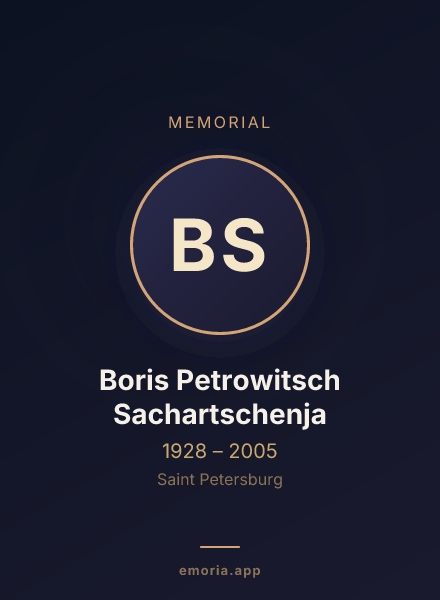 Memorial portrait of Boris Petrowitsch Sachartschenja