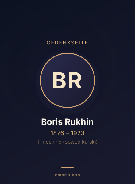 Gedenkportrait von Boris Rukhin