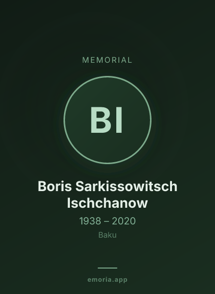 Memorial portrait of Boris Sarkissowitsch Ischchanow