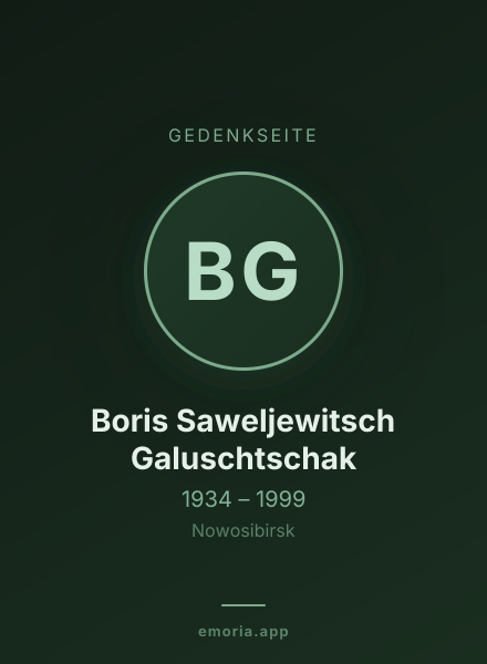 Gedenkportrait von Boris Saweljewitsch Galuschtschak