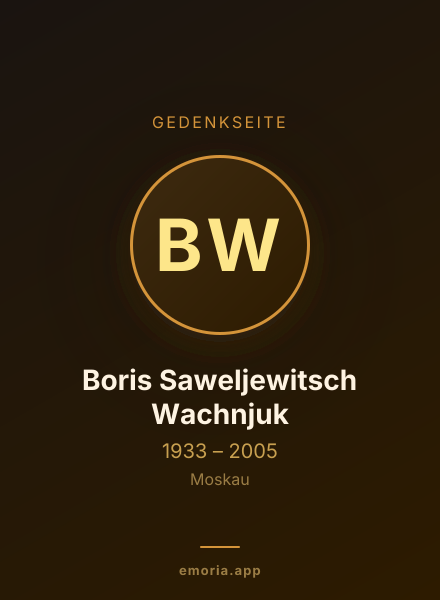 Gedenkportrait von Boris Saweljewitsch Wachnjuk