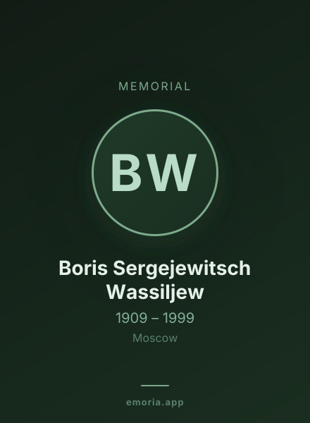 Memorial portrait of Boris Sergejewitsch Wassiljew