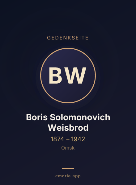 Gedenkportrait von Boris Solomonovich Weisbrod