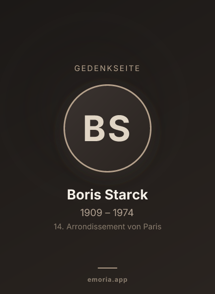 Gedenkportrait von Boris Starck