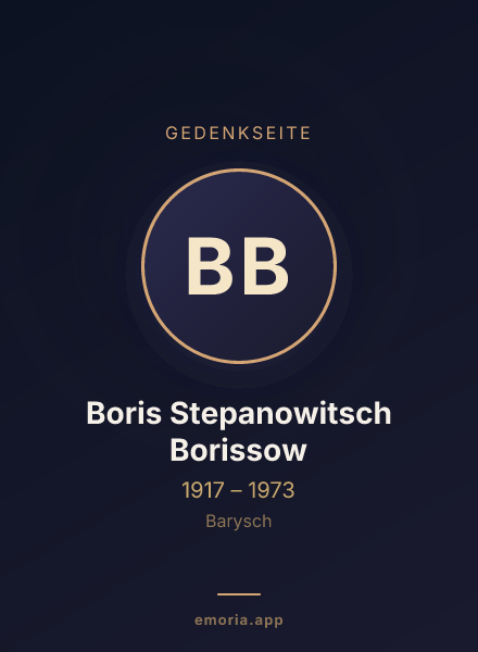 Gedenkportrait von Boris Stepanowitsch Borissow