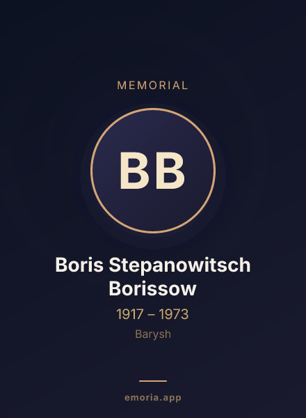 Memorial portrait of Boris Stepanowitsch Borissow