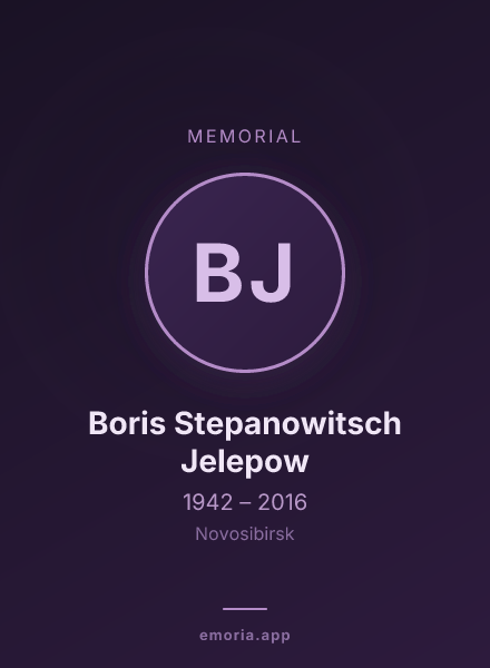 Memorial portrait of Boris Stepanowitsch Jelepow