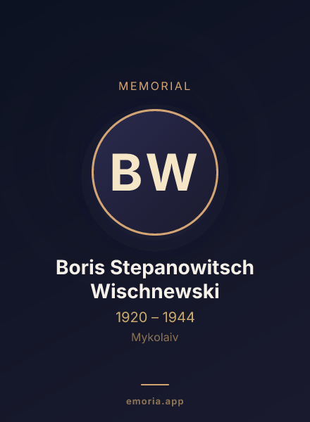 Memorial portrait of Boris Stepanowitsch Wischnewski
