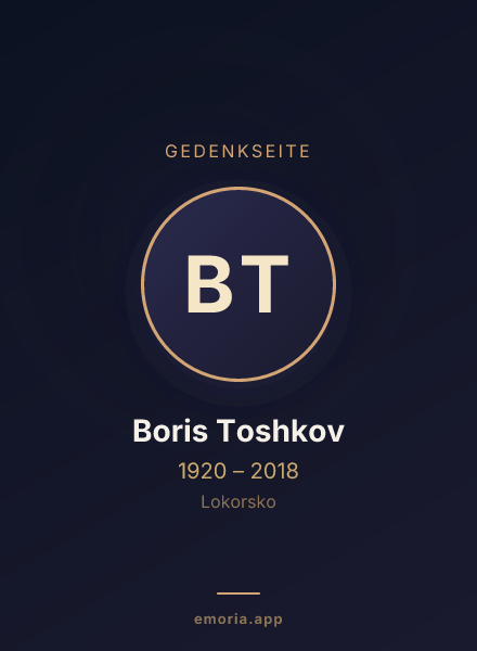 Gedenkportrait von Boris Toshkov