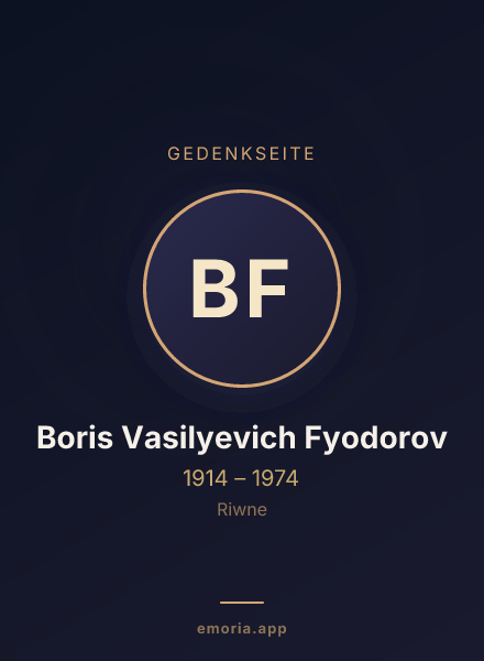 Gedenkportrait von Boris Vasilyevich Fyodorov
